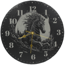 Horloge murale "cervin" en ardoise noire