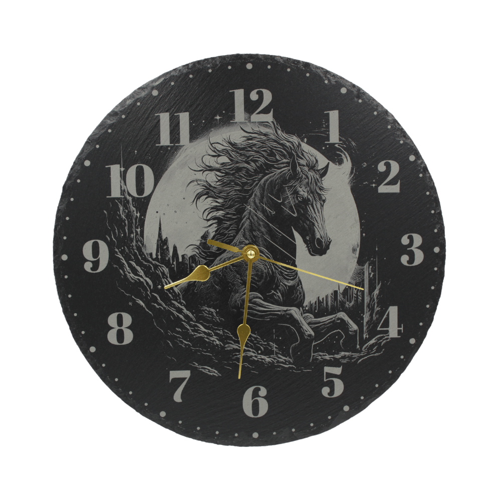 Horloge murale "cervin" en ardoise noire
