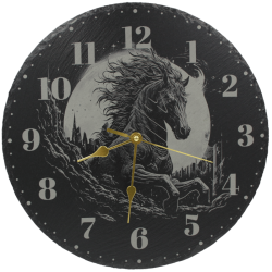 Horloge murale "cervin" en ardoise noire
