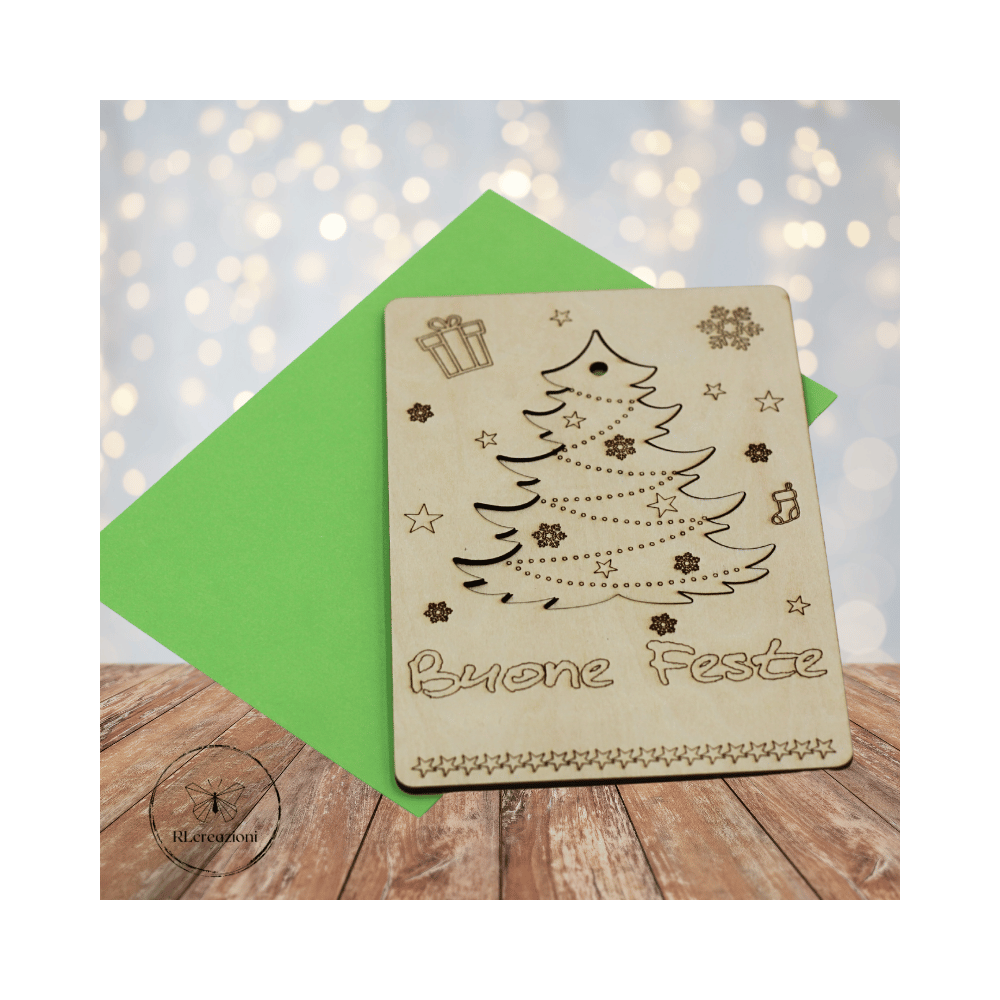 Carte de voeux en bois