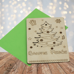 Carte de voeux en bois