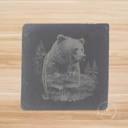 Sous-verre en ardoise "Ours"