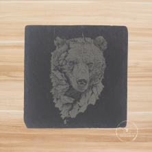 Sous-Verre "ours" en ardoise noire