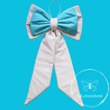 Gris clair et nœud turquoise