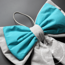 tissu bébé fille nœud de naissance (moitié panama et coton)