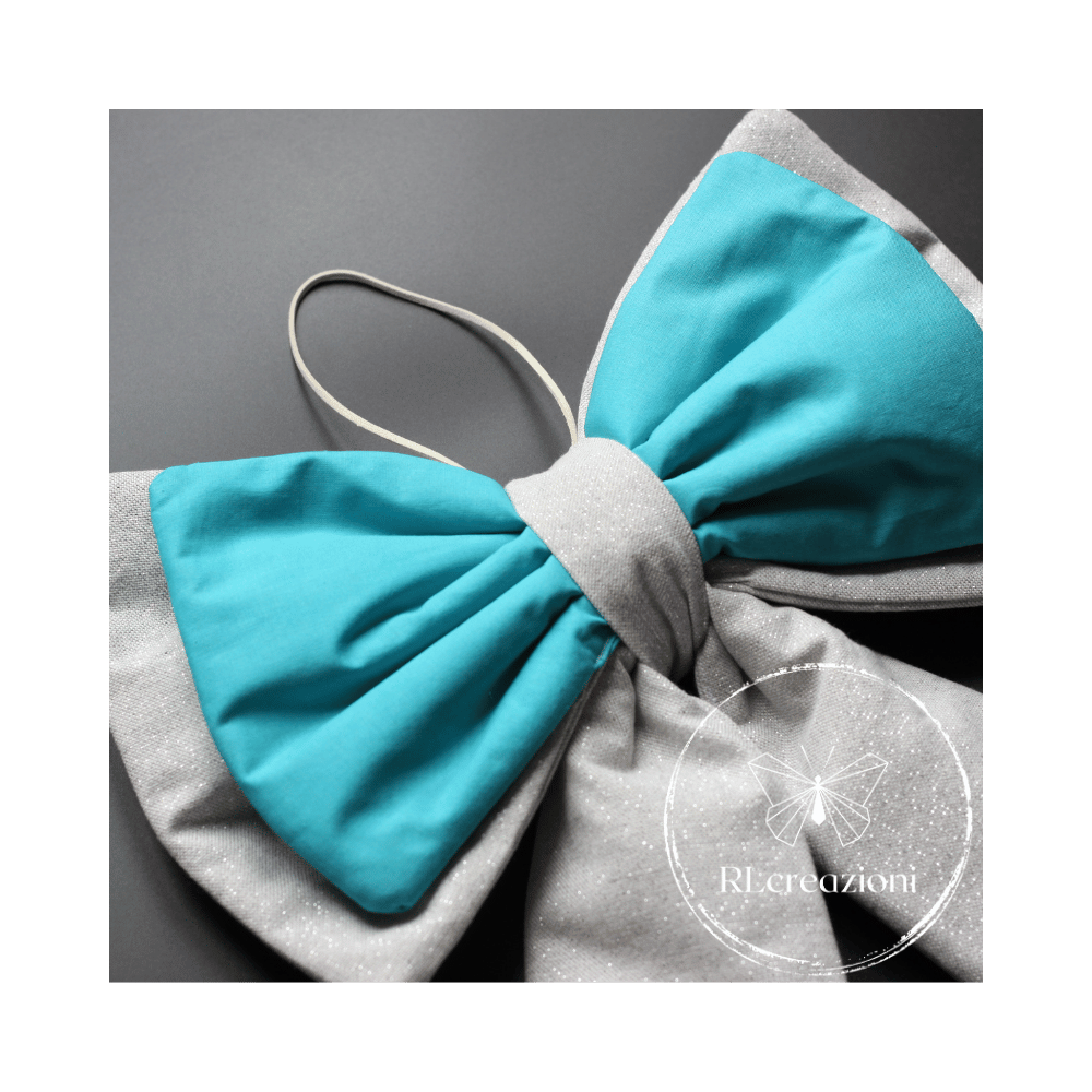 tissu bébé fille nœud de naissance (moitié panama et coton)