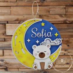 Tableau avec le nom Sofia. Fabriqué en bois et personnalisé sur demande.