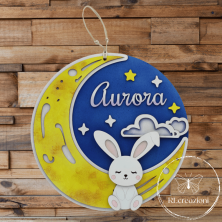 Quadretto avec le nom Aurora . Fabriqué en bois et personnalisé sur demande.
