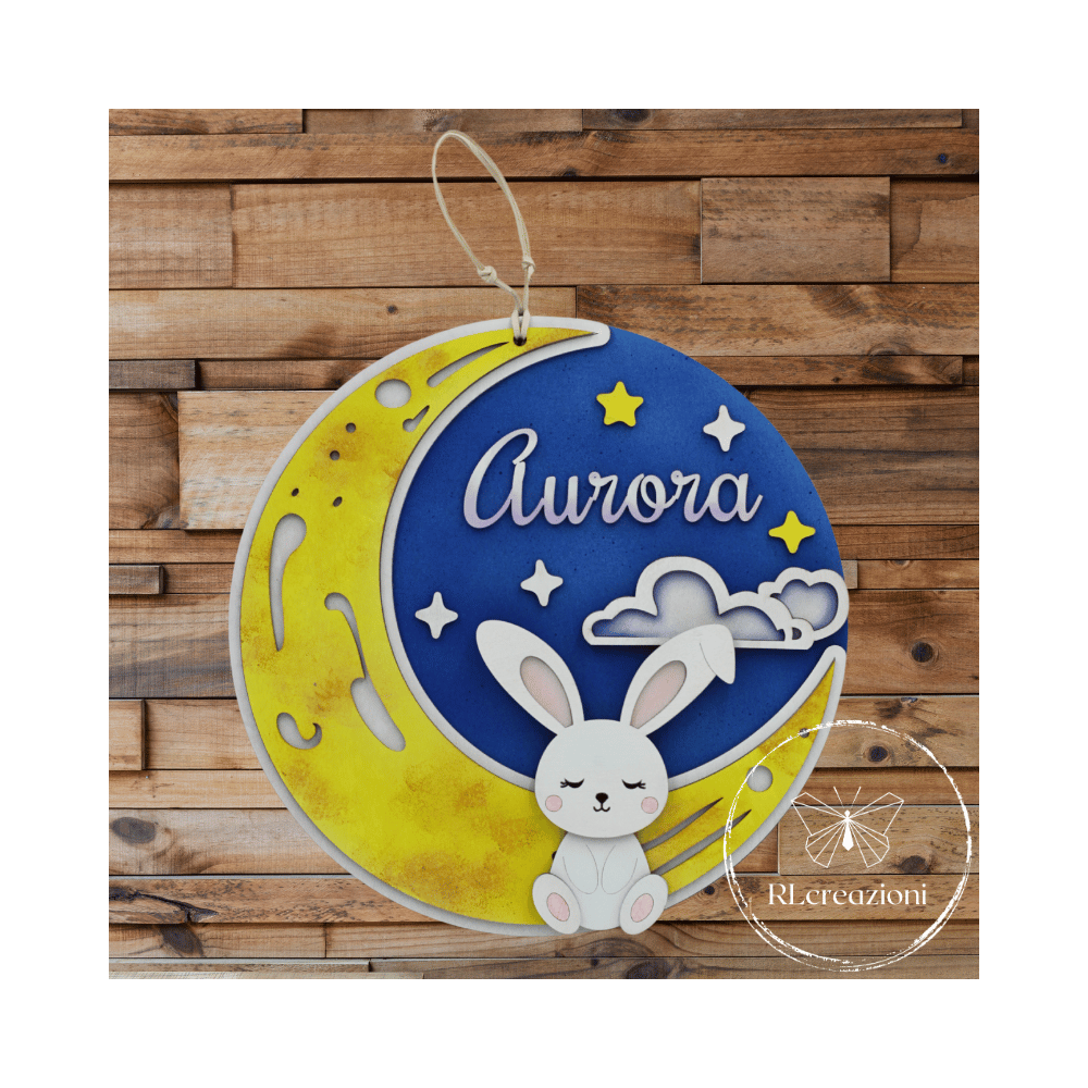 Quadretto avec le nom Aurora . Fabriqué en bois et personnalisé sur demande.