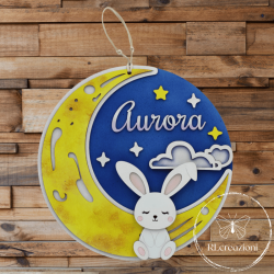 Quadretto avec le nom Aurora . Fabriqué en bois et personnalisé sur demande.
