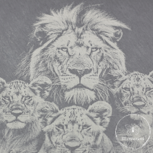 Planche à découper en ardoise "lions"