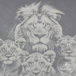 Planche à découper en ardoise "lions"