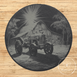 planche à découper en ardoise avec gravure laser tracteur