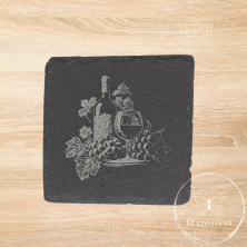 Sous-verre en ardoise avec gravure laser Vino