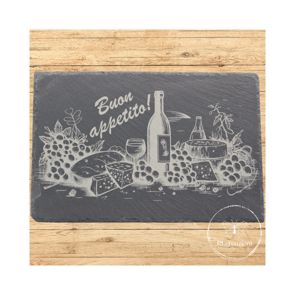 planche à découper en ardoise avec gravure laser fromage, vin, bon appétit planche à découper en ardoise avec gravure laser fromage, vin, bon appétit