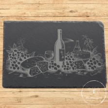 planche à découper en ardoise avec gravure laser apéritif