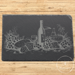 planche à découper en ardoise avec gravure laser apéritif