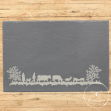 tagliere in ardesia con incisione laser pastorizia