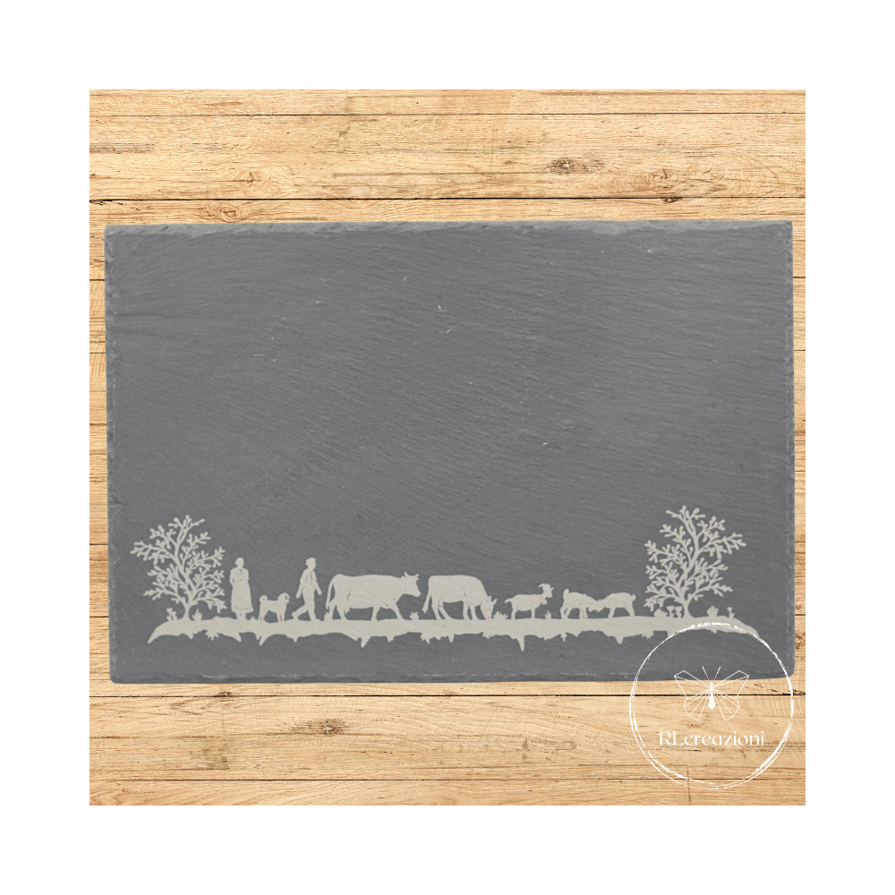 tagliere in ardesia con incisione laser pastorizia tagliere in ardesia con incisione laser pastorizia