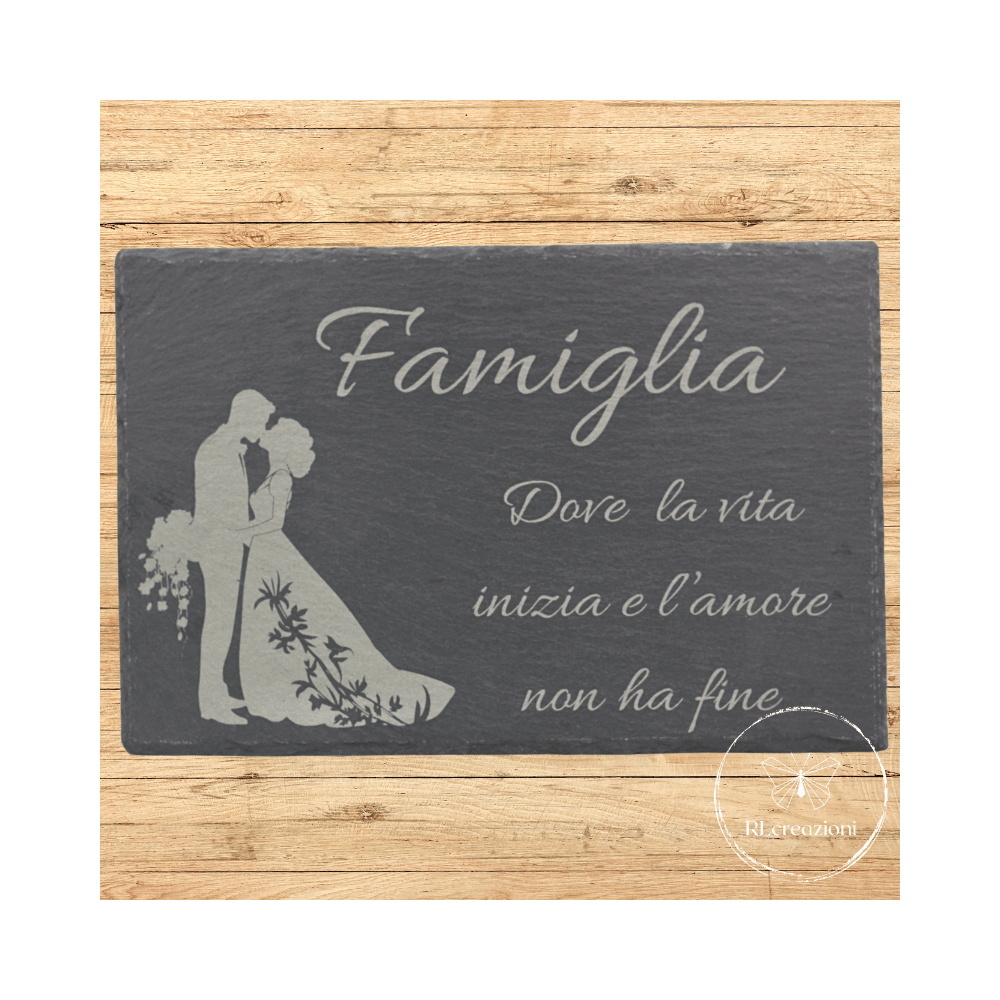 Planche à découper en ardoise noire "La famille, là où la vie commence et où l'amour ne s'arrête jamais". Planche à découper en ardoise noire "La famille, là où la vie commence et où l'amour ne s'arrête jamais".