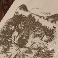 Planche à découper "loup" en hêtre