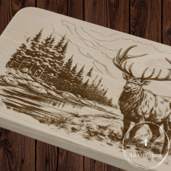 Planche à découper en bois de hêtre "Cerf"