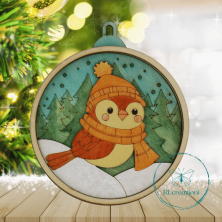 decorazione per l'albero di Natale. Realizzata con taglio laser e dipinta a mano