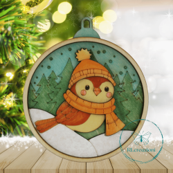 decorazione per l'albero di Natale. Realizzata con taglio laser e dipinta a mano