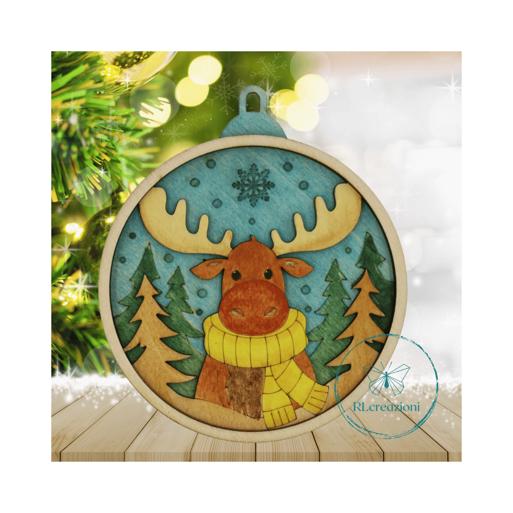 decorazione per l'albero di Natale. Realizzata con taglio laser e dipinta a mano decorazione per l'albero di Natale. Realizzata con taglio laser e dipinta a mano