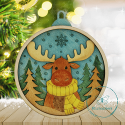 decorazione per l'albero di Natale. Realizzata con taglio laser e dipinta a mano