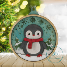 Décoration de sapin de Noël. Découpée au laser et peinte à la main.