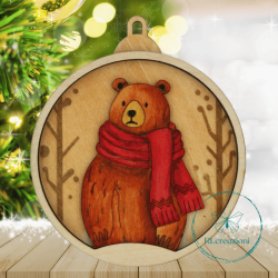 decorazione per l'albero di Natale. Realizzata con taglio laser e dipinta a mano