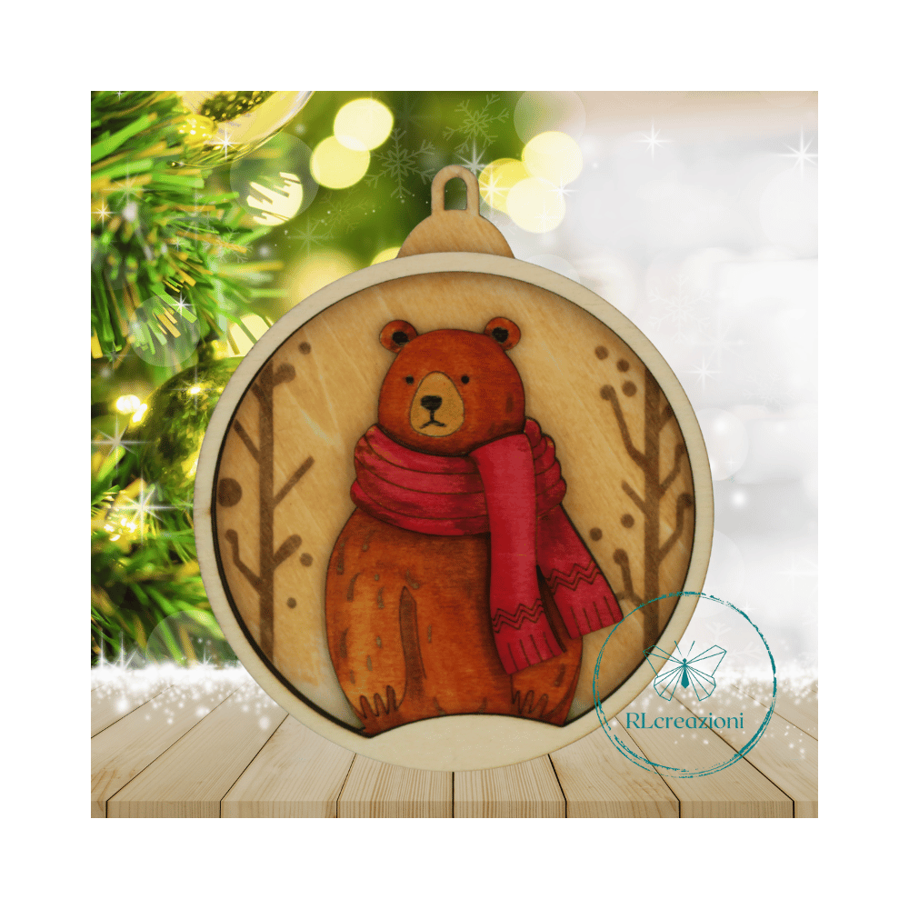 decorazione per l'albero di Natale. Realizzata con taglio laser e dipinta a mano decorazione per l'albero di Natale. Realizzata con taglio laser e dipinta a mano