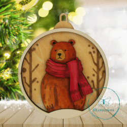 decorazione per l'albero di Natale. Realizzata con taglio laser e dipinta a mano