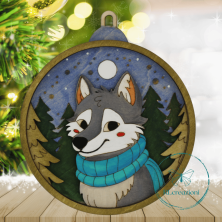 décoration pour le sapin de Noël. Découpé au laser et peint à la main