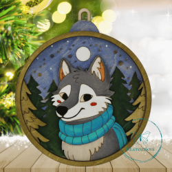 décoration pour le sapin de Noël. Découpé au laser et peint à la main