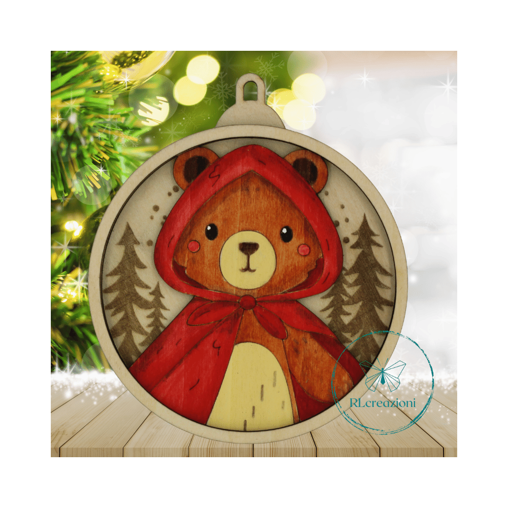 decorazione per l'albero di Natale. Realizzata con taglio laser e dipinta a mano decorazione per l'albero di Natale. Realizzata con taglio laser e dipinta a mano