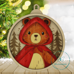 decorazione per l'albero di Natale. Realizzata con taglio laser e dipinta a mano