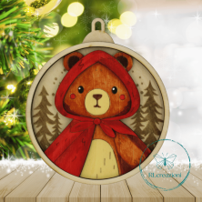 decorazione per l'albero di Natale. Realizzata con taglio laser e dipinta a mano