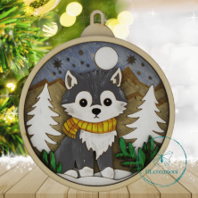 decorazione per l'albero di Natale. Realizzata con taglio laser e dipinta a mano