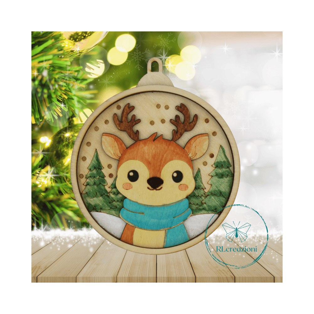 decorazione per l'albero di Natale. Realizzata con taglio laser e dipinta a mano decorazione per l'albero di Natale. Realizzata con taglio laser e dipinta a mano