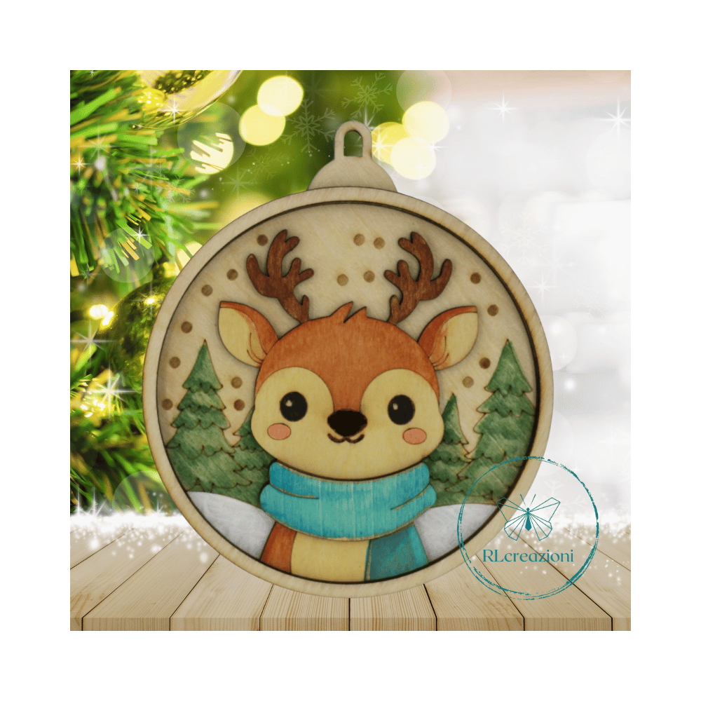 Décoration de sapin de Noël. Découpée au laser et peinte à la main. Décoration de sapin de Noël. Découpée au laser et peinte à la main.