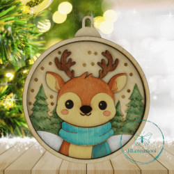 decorazione per l'albero di Natale. Realizzata con taglio laser e dipinta a mano