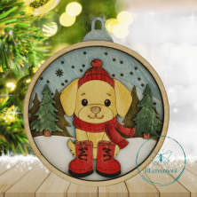 decorazione per l'albero di Natale. Realizzata con taglio laser e dipinta a mano