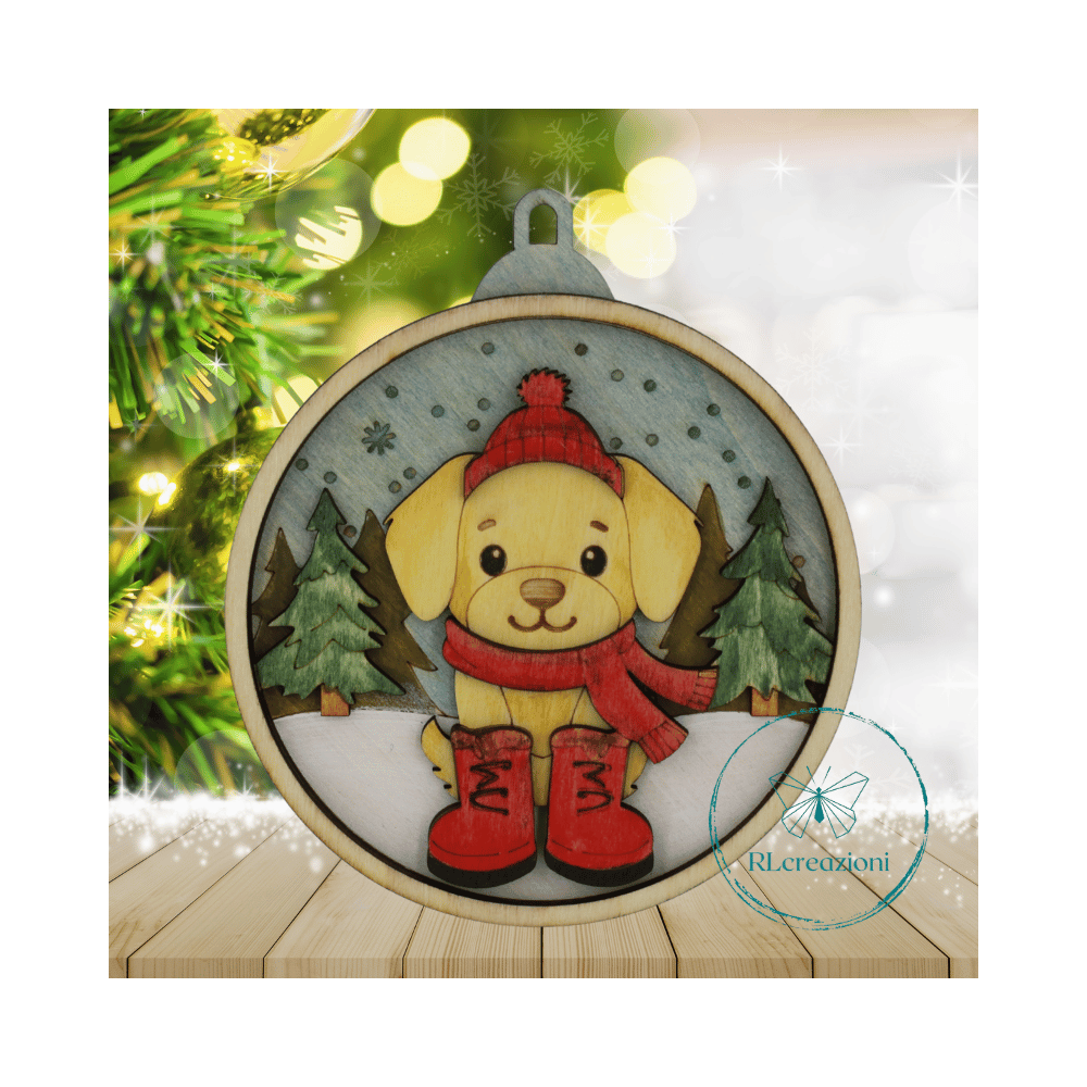 decorazione per l'albero di Natale. Realizzata con taglio laser e dipinta a mano decorazione per l'albero di Natale. Realizzata con taglio laser e dipinta a mano