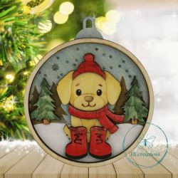 decorazione per l'albero di Natale. Realizzata con taglio laser e dipinta a mano