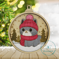 decorazione per l'albero di Natale. Realizzata con taglio laser e dipinta a mano