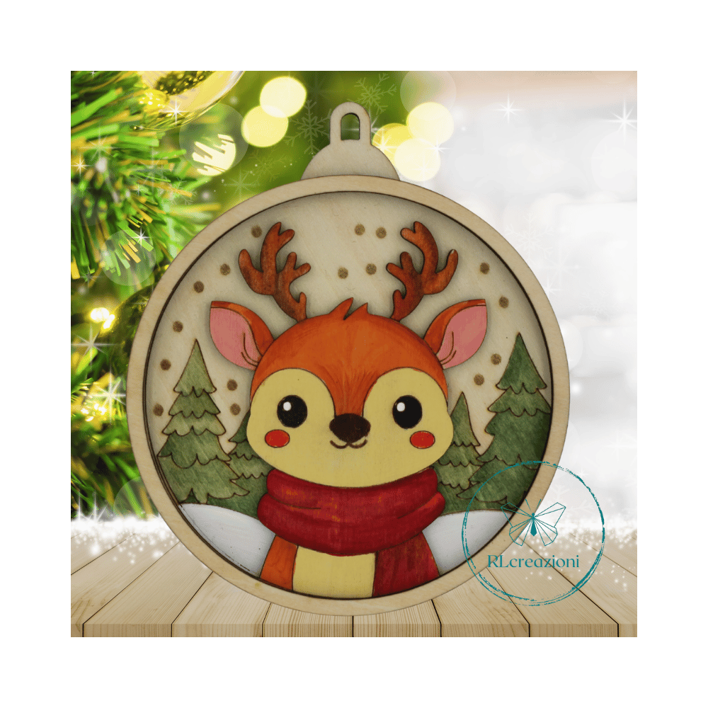 decorazione per l'albero di Natale. Realizzata con taglio laser e dipinta a mano decorazione per l'albero di Natale. Realizzata con taglio laser e dipinta a mano