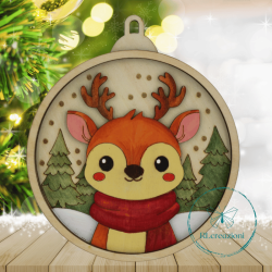 decorazione per l'albero di Natale. Realizzata con taglio laser e dipinta a mano