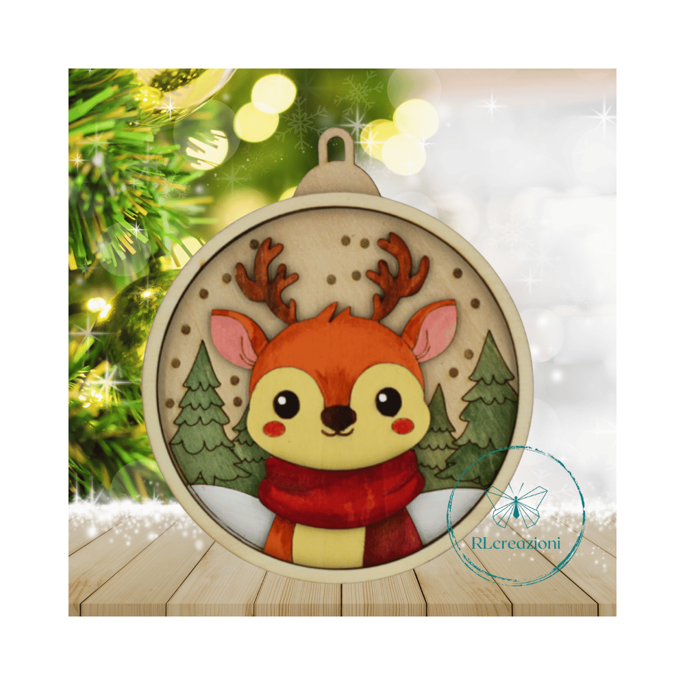 decorazione per l'albero di Natale. Realizzata con taglio laser e dipinta a mano decorazione per l'albero di Natale. Realizzata con taglio laser e dipinta a mano